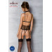 Корсет з відкритими грудьми Passion DOMINICA CORSET L/XL beige, пажі для панчіх, стрінги