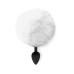 Силіконова анальна пробка М Art of Sex - Silicone Bunny Tails Butt plug, колір Білий, діаметр 3,5 см