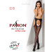 Еротичні колготки-бодістокінг Passion S018 black, імітація панчох з вертикальними смужками та пояс