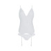 Корсет із пажами, трусики з ажурним декором та відкритим кроком Ursula Corset white L/XL — Passion