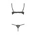 Комплект білизни VALERY SET OpenBra black S/M - Passion Exclusive: стрепи: трусики, відкритий ліф