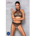 Білизна з відкритим доступом Passion MOONLIGHT SET L/XL black топ, стрінги