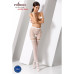 Еротичні колготки-бодістокінг Passion S015 white, імітація панчох у сіточку та трусиків з доступом