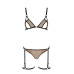 Еротичний комплект спідньої білизни Passion GABI SET XXL/XXXL beige, трусики з гартерами
