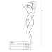 Бодістокінг Passion BS034 white, комбінезон, імітація боді і панчіх