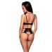 Комплект з екошкіри: бюстгальтер та трусики з перфорацією Tamaris Set black XXL/XXXL — Passion
