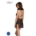 Сорочка Passion DELIENA CHEMISE L/XL black, стрінги із заниженою талією