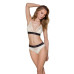 Еластичний топ з мереживом Passion PS001 TOP ecru, size L