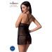 Прозора сорочка приталена QUENTRIS CHEMISE black XXL/XXXL - Passion Exclusive, трусики