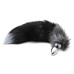Металева анальна пробка Лисячий хвіст Alive Black And White Fox Tail M (мятая упаковка)