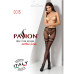 Еротичні колготки-бодістокінг Passion S015 black, імітація панчох у сіточку та трусиків з доступом