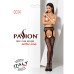 Еротичні колготки-бодістокінг Passion S014 black, імітація панчох у сіточку та пояси
