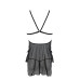 Сорочка Passion DELIENA CHEMISE L/XL black, стрінги із заниженою талією