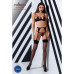 Комплект білизни PERDITA SET black L/XL - Passion Exclusive: стрепи: ліф, стрінги і пояс для панчох