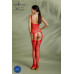 Бодістокінг Passion ECO BS008 red, з доступом, флористичний декор, імітація підв’язок
