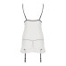 Сорочка прозора з пажами ORIHIME CHEMISE white L/XL - Passion, трусики, стрепи