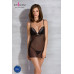 Сорочка Passion DELIENA CHEMISE S/M black, стрінги із заниженою талією
