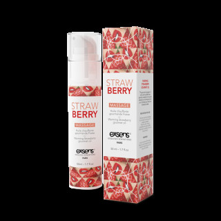 Масажна олія EXSENS Strawberry 50 мл розігрівальна, без цукру, без парабенів, їстівна