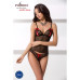 Комплект білизни MELISSA SET black XXL/XXXL - Passion: ліф-сорочка зі шнурівкою і трусики