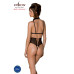 Боді з відкритими грудьми Passion DOMINICA BODY S/M black, комір-чокер, корсет