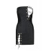 Мінісукня з екошкіри Passion Celine Chemise 6XL/7XL black, шнурівка, трусики в комплекті