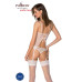 Корсет із пажами, трусики з ажурним декором та відкритим кроком Ursula Corset white XXL/XXXL — Passi