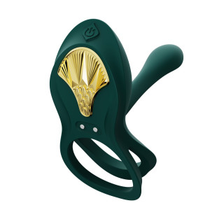 Смарт ерекційне кільце Zalo BAYEK Turquoise Green, подвійне з ввідною частиною, пульт ДК