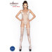 Бодістокінг Passion BS034 white, комбінезон, імітація боді і панчіх