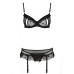 Сексуальний комплект з поясом для панчіх LOVELIA SET black L/XL - Passion