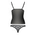 Комплект білизни MELISSA SET black XXL/XXXL - Passion: ліф-сорочка зі шнурівкою і трусики