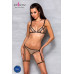 Еротичний комплект спідньої білизни Passion GABI SET XXL/XXXL beige, трусики з гартерами