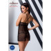 Прозора сорочка приталена QUENTRIS CHEMISE black XXL/XXXL - Passion Exclusive, трусики