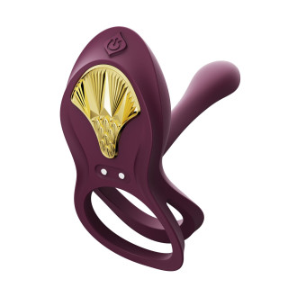 Смарт ерекційне кільце Zalo — BAYEK Velvet Purple, подвійне з ввідною частиною, пульт ДК