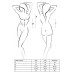 Корсет з пажами XENA CORSET white L/XL - Passion, трусики, квітковий узор, напівпрозорий